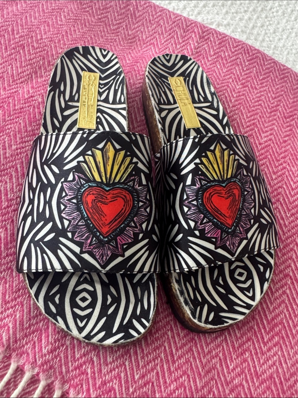 Artsy Heart Slide Sandals